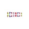 Summer Fake Nails Short Square Press on Nails SWEKKE Full Cover Coral Seaweed Starfish Jellyfish Tail False Nails with Sea Theme Designs Glossy Glue on Nails Cute Acrylic Nails for Women Girls 24Pcs