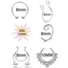 SCERRING Fake Septum Nose Hoop Rings Stainless Steel, Lip, Ear & Nose Ring, Non Piercing Clip On Nose Rings, Body Piercing Jewelry 20PCS Mix Color 1#