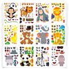 Aowplc 48 Make A Safari Animal Sticker Sheets - Jungle & Zoo Party Favors Supplies - Fun Craft Activities for Kids Ages 3+