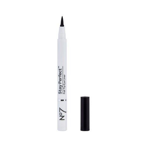 No7 Stay Precise Felt Tip Eye Liner - Black - Precision Tip Liquid Eyeliner Ideal for Cat Eye Look - Easy to Use, Long Lasting Eyeliners for Women (1.6g)