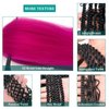 UPruyo Pink Braiding Hair Extensions for Braids Prestretched Braiding Hair 18 Inch Short Braiding Hair Pre Stretched Synthetic Yaki Knotless Box Braiding Hair Pink for Kids Girls
