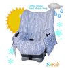 Niko Easy Wash Children's Car Seat Cover & Liner - Cotton Jersey Gray & White Arrow Pattern - Universal FIT - Crash Tested - Waterproof SEAT Bottom - Easy to Clean - Machine Washable