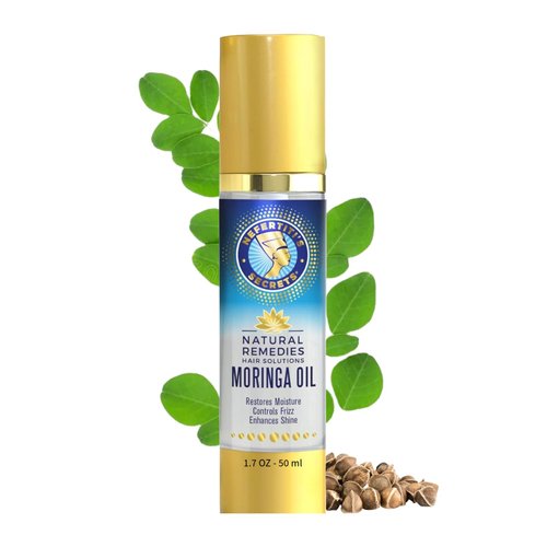 Nefertiti Secrets Moringa Oil Organic Hair Growth - Wild Pure Rosemary Hair Oil for Nourishment, Rejuvenate & Moisturize - Curly Secret Hair Products - 1.7 Ounce / 50 mL