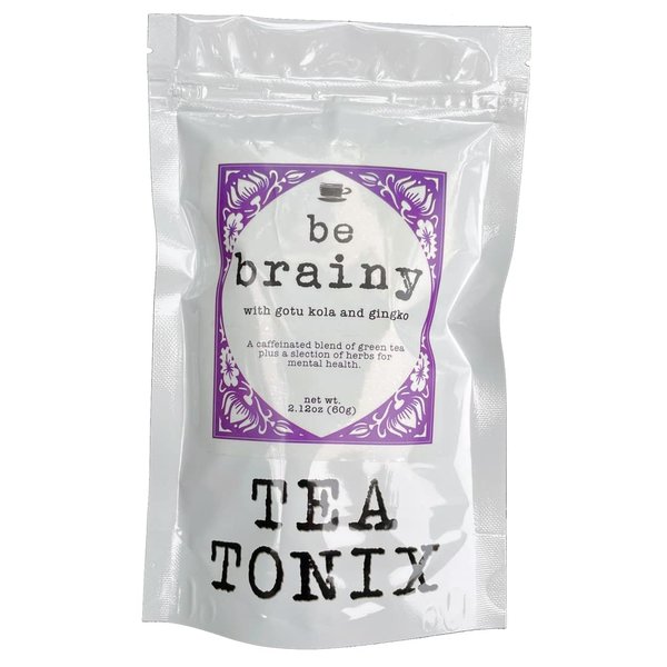 BE BRAINY Tea for Mental Clarity with Gotu Kola, Hawthorn Berries, and Gingko 60g (2.12oz) - a Green Tea to Help with Memory, Concentration, and Focus