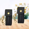 2pcs Clip- on Sleeve Key Chain Holder Leather Lip Balm Pouch Storage Bags Fashion Lipstick Case with Key Ring Portable for Women Girls Key Organizer Keychain