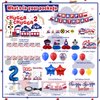 LXlucktim Chugga Chugga Two Two Party Decorations, 133 Pcs Ttrain Second 2nd Birthday Party Supplies for Boys Baby - Banner, Cake Toppers, Balloons, Tablecloth, Centerpieces, Crown, Poster