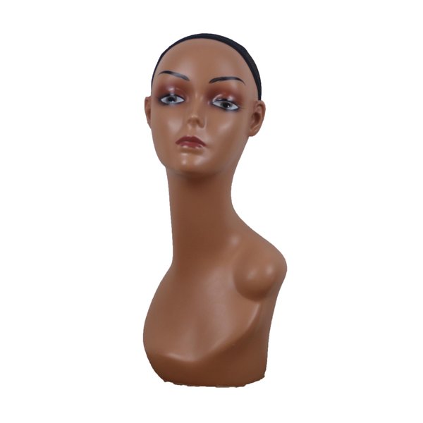 KimRuima Fashion Mannequin Head for Hairdressing, Makeup, Wig Display and Cosmetology Training (Light Brown)