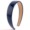 AHONEY Navy Blue Headband for Women Girls Glossy Vegan Leather Headband Non Slip 1.18" Wide Plain Head Band Solid Hair Band DIY Halloween Holiday Hair Accessories Gifts