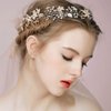 Denifery Bridal Silver Gold and Rose Gold Crystal Hair Vine Bridal Long Hair Vine Wedding Headpiece Bridal Hairpiece Crystal Headband Bridal Hair Accessory for Women and Girl (Gold)