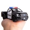 BDTCTK 1/36 Scale Compatible for Ford F150 Pickup Truck Police Car Model, Zinc Alloy Die-Cast Pull Back Vehicles Kid Toys for Boy Girl Gift (Black)