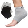 ZenToes Men's Moisturizing Cotton Sleep Socks with Vitamin E, Olive Oil and Jojoba Seed Oil to Soften and Hydrate Dry Cracked Heels (Regular, Gray and Black)