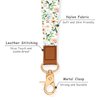 Hsxnam Neck Lanyard Key Chain, Long Lanyard Strap Keychain Holder for Women Men Car Keys ID Badges Card Wallet Phone Camera, White Flowers