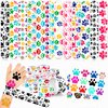 Generic 48PCS Paw Print Dog Cat Party Favors 24PCS Tattoos 24PCS Slap Bracelets Wristbands Themed Birthdays Party Supplies Decorations Pattern Girls Boys Gifts School Classroom Prize Carnival Reward