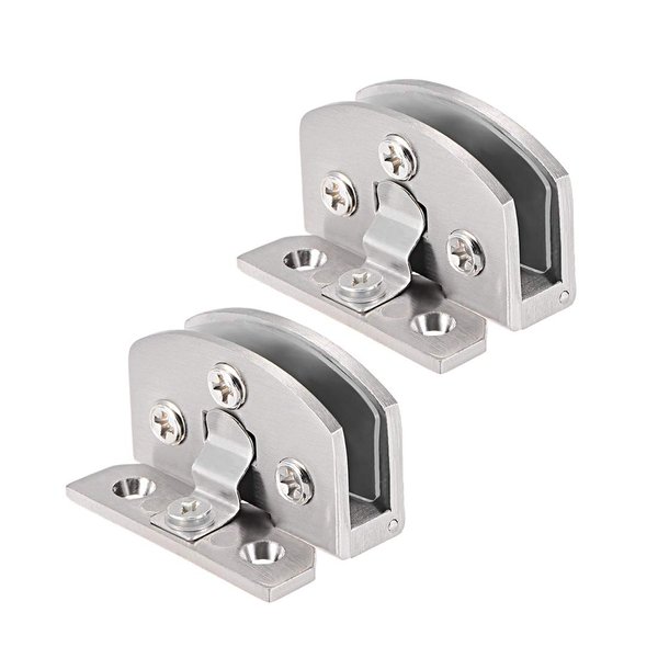 uxcell Glass Hinge Cupboard Showcase Cabinet Door Glass Clamp for 5mm-8mm Thickness 2 Pcs