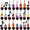 24pcs Guitar Cupcake Toppers Music Notes Rock Birthday Cake Picks Party Decorations for Guitar Player Theme Baby Shower Supplies