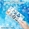 100 PCS Funny Blue Winter Temporary Tattoos Sticker Snowman Birthday Snowflake Christmas Party Decorations Decor Supplies Favors Gifts Girls Boys Baby Showers Cute Fake Tattoos Classroom Reward Themed