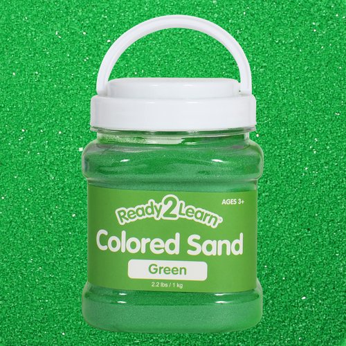 READY 2 LEARN Colored Sand - Green - 2.2 lbs - Play Sand for Kids - Perfect for Arts and Crafts, Sensory Bins, Wedding Decorations and Vase Filler