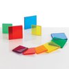 edx education Transparent Tiles - Mini Jar - Colorful, Plastic Squares - Light Box Accessory - Sensory Play - Math Manipulative