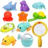 No Hole Bath Toys for Babies 0-6-12 Months+, Wind-up Swimming Ducks & Boat Bath Toys for Kids Ages 1-3, Baby Pool Toys Fishing Net Water Toys Watering Can, Toddler Bath Toys for 1+ Year Old Boy Girl