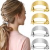 4 Pcs Metal Ponytail Holder Hair Clips Hair Cuffs French Hair Barrettes Retro Hair Clamps Grips Simple Rectangular Oval Square Ponytail Accessories for Women Girls