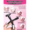 2PCS Nail Magnet Tools, EBANKU Upgraded 5 in 1 Cat Eye Magnet Multi-Function Double-Ended Hexagon Strong Nail Magnet Stick for Cat Eye Nail Polish Personal DIY, Nail Studio Or Nail Salon(Black)