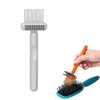 YQkoop Hair Brush Cleaner, 2-In-1 Comb Cleaning Tool, Brush Cleaner Mini, Rake for Removing Hair Dust from Home and Salon Use, Non-Slip Handle, Efficient Rake Design, Grey