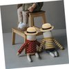 Vaguelly 1pc Doll Straw Hat Mini Straw Hat Doll Costume Accessories Hats Has Cat Sombrero Hat USA Hat Hand Knitting Straw Hat Hand-Knitted Hat Cartoon Decorate Crafts Baby Child