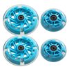 Front 120mm & Rear 80mm Light-Up Flashing 3-Wheeled kid Scooter Replacement Wheels, Complete Wheels Set for 3-Wheeled Kid Push Scooter, Set of 4 (Blue)