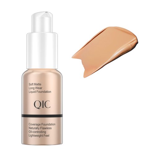 Hellokiss Cosmetics Liquid Foundation, Full Coverage, Lightweight, Waterproof, Non-Staining, Long Lasting, SPF 15, 1 fl oz (Buff Beige)