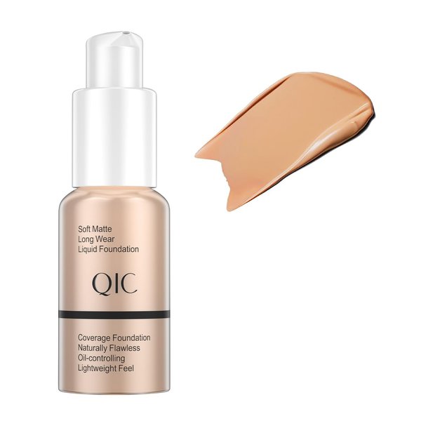 Hellokiss Cosmetics Liquid Foundation, Full Coverage, Lightweight, Waterproof, Non-Staining, Long Lasting, SPF 15, 1 fl oz (Buff Beige)