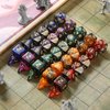 Grajar 35Pcs DND Dice Set with 5 Colorful Animal Patterned Dice Pouches, Polyhedral Dice Sets for Dungeons and Dragons D&D TTRPG MTG Table Role Playing Games Starry Sky
