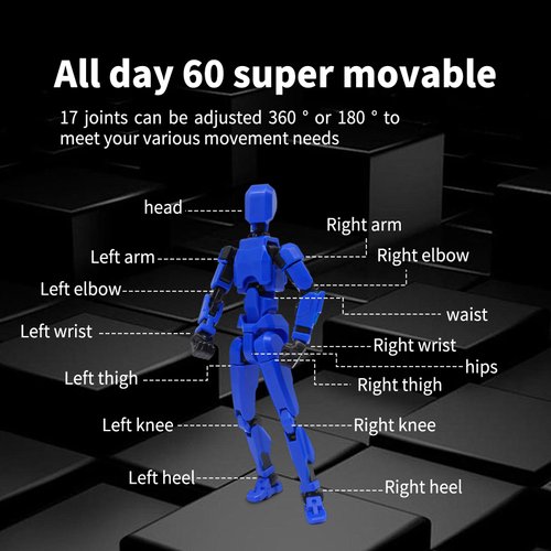 Updated Assembly 6 Pack T13 Action Figure, Titan 13 Action Figures, Dummy 13 Action Figure Set,Nova 13 Robot Toy, Lucky 13 Action Figure 3D Printed Multi-Jointed Movable, Birthday Gift for Kids Boy