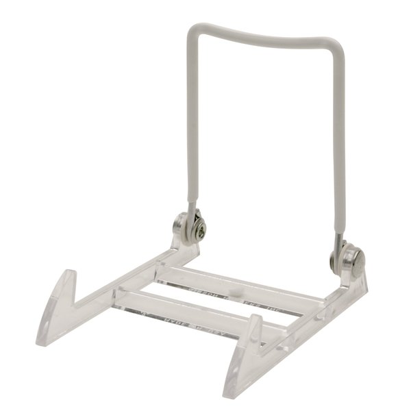 Gibson Holders 12-Pack 1PL Small Display Stand for Plates, Platters, Kitchenware, Artwork, Frames, & More - Clear Base/White Wire