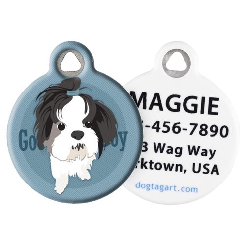 Dog Tag Art Shih Tzu - Custom Pet ID Tag for Dogs and Cats Small Size
