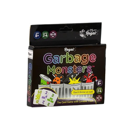 Regal Games Garbage Monsters Card Game Set for Kids, Teens & Adults - 2-4 Player Fun Family Games - Travel Playing Cards (16 Garbage Monsters Cards)