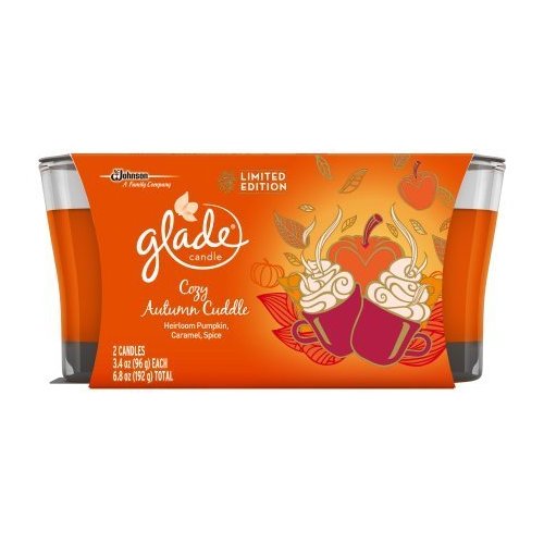 Glade Glade Jar Candle Air Freshener, Cozy Autumn Cuddle, 2 Candles, 6.8 Ounce, 6.8 Ounce