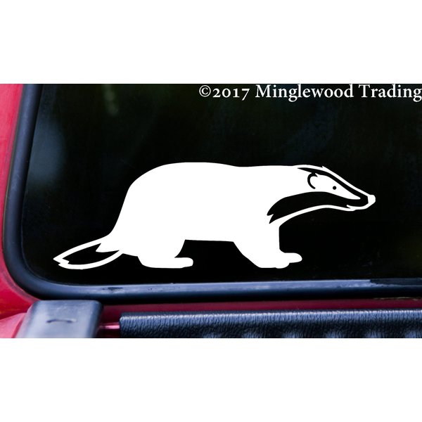 Minglewood Trading Badger Vinyl Decal Sticker 6" x 2" Honey Polecat Ferret - - Silver