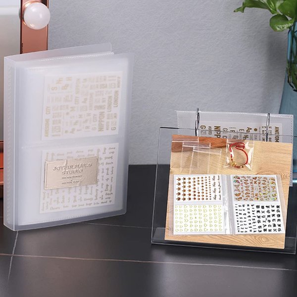 Nail Art Sticker Decals Holder Storage Organizer Display Book Collecting Album, 80 slots Empty Storage Holder, Easy Photo Album Manicure Nail Art Tools