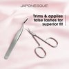 JAPONESQUE False Eyelash Applicator Kit, Stainless Steel Scissors And Tweezer Applicator Duo - Two Piece Kit For Easy, Natural Looking False Eyelashes, Works On Strips and Lash Clusters