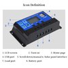 WERCHTAY 30A Solar Charge Controller 12V/ 24V Solar Panel Charge Controller Intelligent Regulator with 5V Dual USB Port Display Adjustable Parameter LCD Display and Timer Setting ON/Off Hours