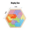 Skrtuan Wooden Hexagon Puzzle for Kid Adults Wooden Blocks Puzzle Brain Teasers Toy Shape Pattern Blocks Tangram Puzzles Games Family Portable Montessori Educational Gift for All Ages Children