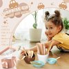Tiangrid 14pcs Sensory Bin Tool Sensory Tools for Boys and Girls Sensory Bin Toys Wooden Tong Spoons Bowls Plate Hammer Magnifying Glass and Rolling Pin for Transfer Work and Fine Motor Learning