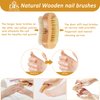Wooden Finger Nail Brush to Clean Nails, Nail Scrubber for Men Kids Women, Fingernail Brushes for Cleaning Toenails Hand Foot Nail, Natural Boar & Sisal Bristle Two-sided Non-slip Manicure Pedicure