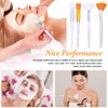 32 Pcs Face Mask Fan Brush Applicator Set Soft Fan Brush Flat Head Facial Brush Esthetician Mask Brush Cosmetic Makeup Tools for Eyelash Extension Peel Mud Clay Mask Cream (Brown)