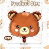 9pcs Bear Balloons, Brown Bear Party Balloons Cute Foil Animal Balloons for Teddy Bear Party Decorations Supplies for Kids Baby Shower, Jungle Theme, Birthday, Woodland, Lawn Decor