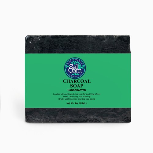 SalQam Charcoal Soap Activated Charcoal Soap Bar - Cleansing & Detoxifying Wash for Men & Women, Handmade, Cruelty Free, Vegan, No Parabens or Sulfates 4.3 Oz