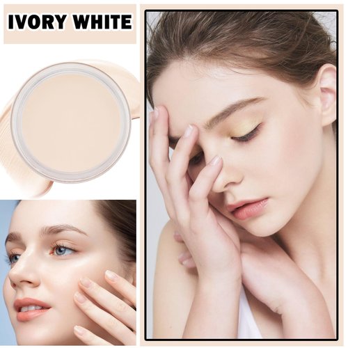 Cream Concealer Makeup Palette Matte Full Coverage Concealer with Brush Color Corrector Correcting Under Eye Concealer Palette for Dark Circles - 01 Ivory White