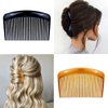 24 Pieces Hair Side Combs French Twist Hair Comb Set Lightweight Plastic 11/25 Teeth Hair Comb Clips for Women Girls Hair Accessories(Black, Transparent, Light Brown)