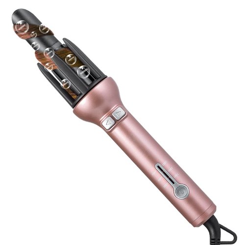 360 Rotating Ceramic Curling Wand with Automatic Spin - 1.1" Professional Spiral Beach Waver Iron for Long Hair (Mothers Day Gifts)