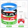 60 Pieces Video Game Party Favors Gifts Set Includes 20 Video Game Bracelets Wristbands, 24 Video Game Stampers, 16 Game Handle Keychains for Game Party Supplies (Classic Style)